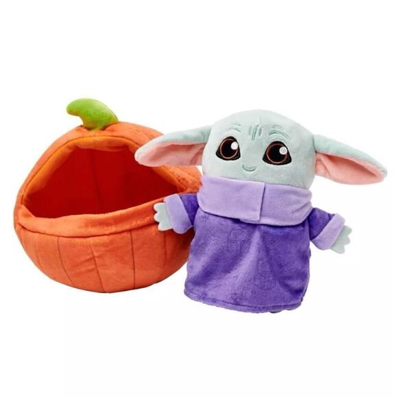 Baby Yoda Grogu Plush Pumpkin Shell Star Wars Small 8'' Disney NWT SEALED - Picture 3 of 7